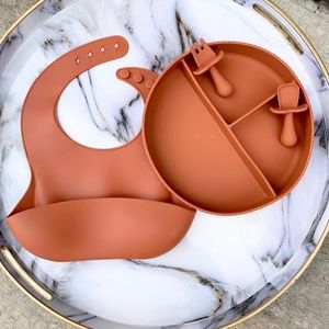 Silicone Baby/Toddler Feeding set w/ suction plate